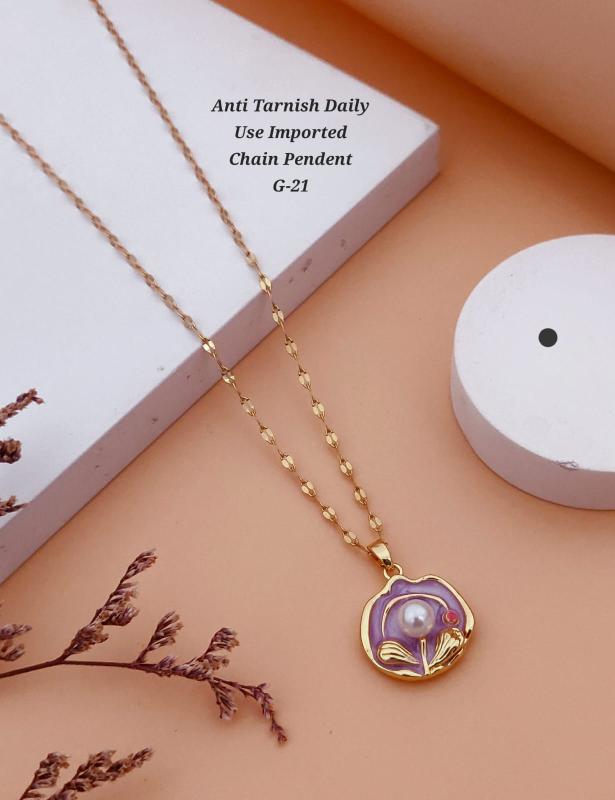 Anti tarnisha daily use imported chain pendent G 21 Fashion jwellery wholesale in surat